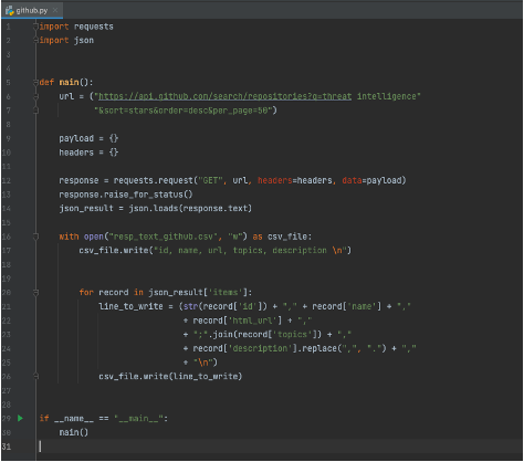 GitHub Python Script