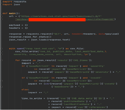 NVD Python Script