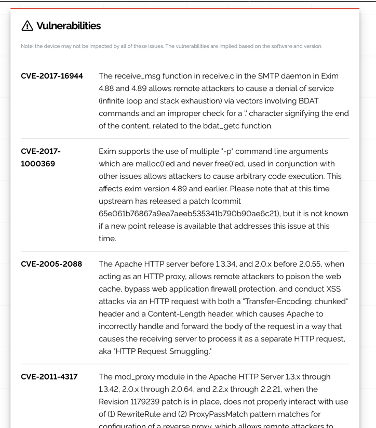 Shodan CVE Vulnerabilities